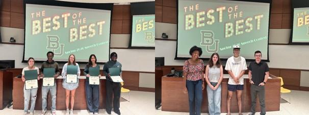 Nominees in Sections 1 (left) and 2 (right) of the "Best of the Best" Speech Contest
